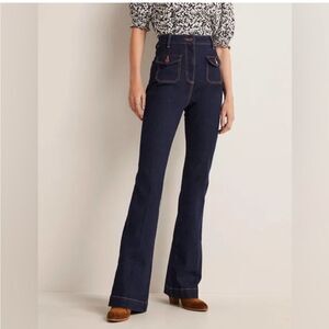 Boden 10 Button Detail Bootcut Jeans